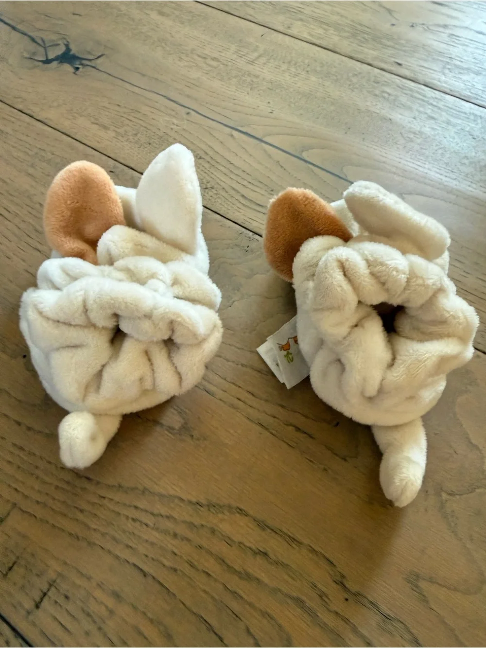 Bunnies by the Bay Plush Puppy Baby Booties Cream Brown, 0-6M
